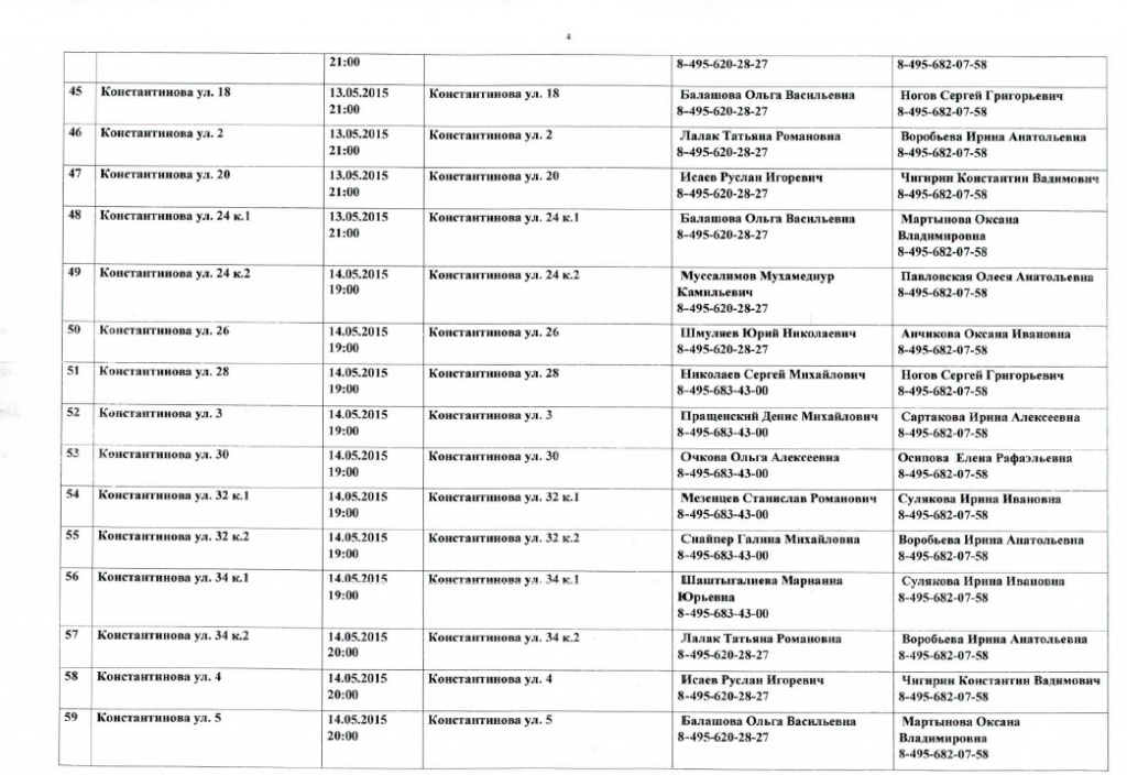 График проведения общих собраний собственников помещений в многоквартирных домах,расположенных на территории  Алексеевского района города Москвы